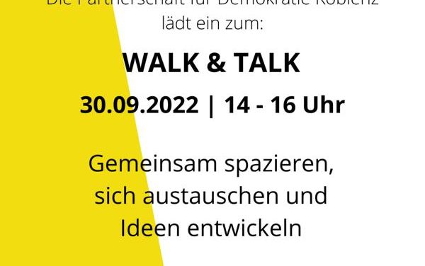 Partnerschaft für Demokratie Koblenz lädt ein zum „walk & talk“